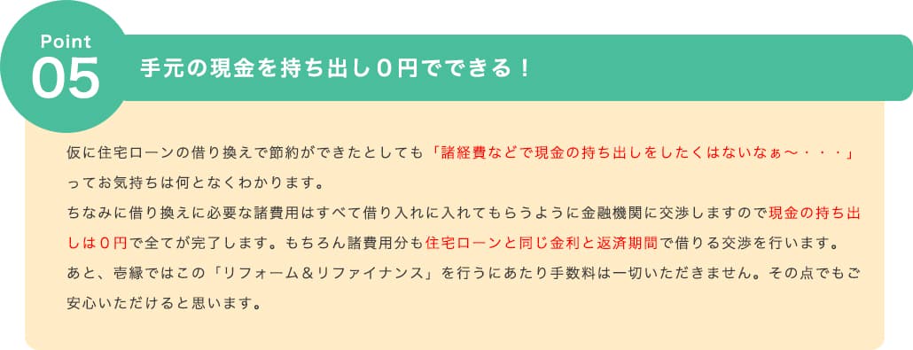 手元の現金を持ち出し０円でできる！